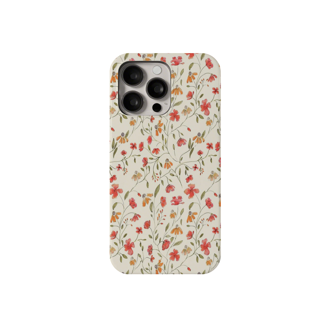 Floral patterned phone case on a white background