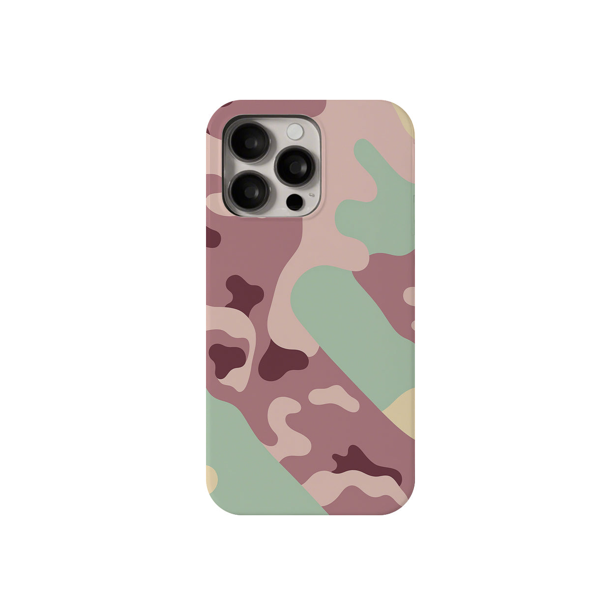 Camouflage-patterned phone case on a white background