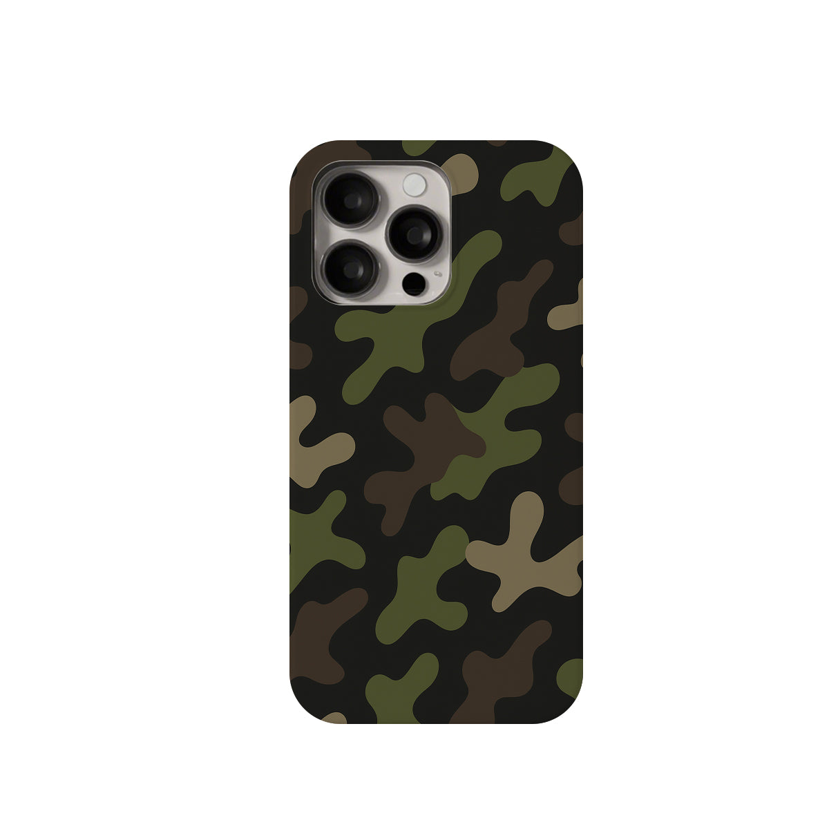 Camouflage phone case on a white background