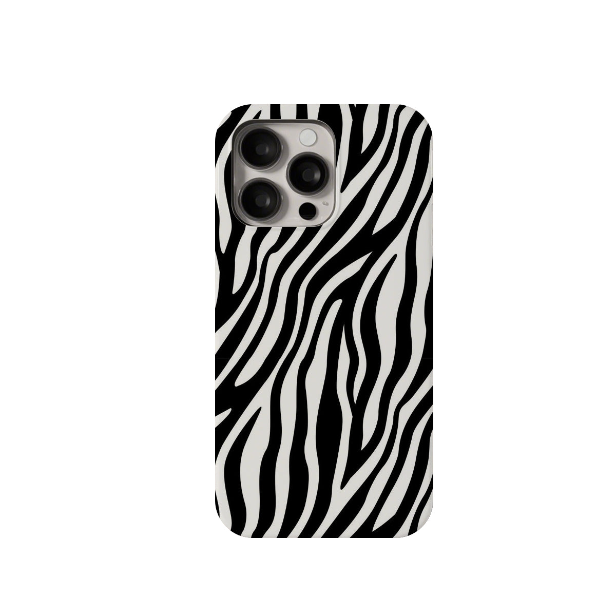 Phone case with zebra pattern on a white background