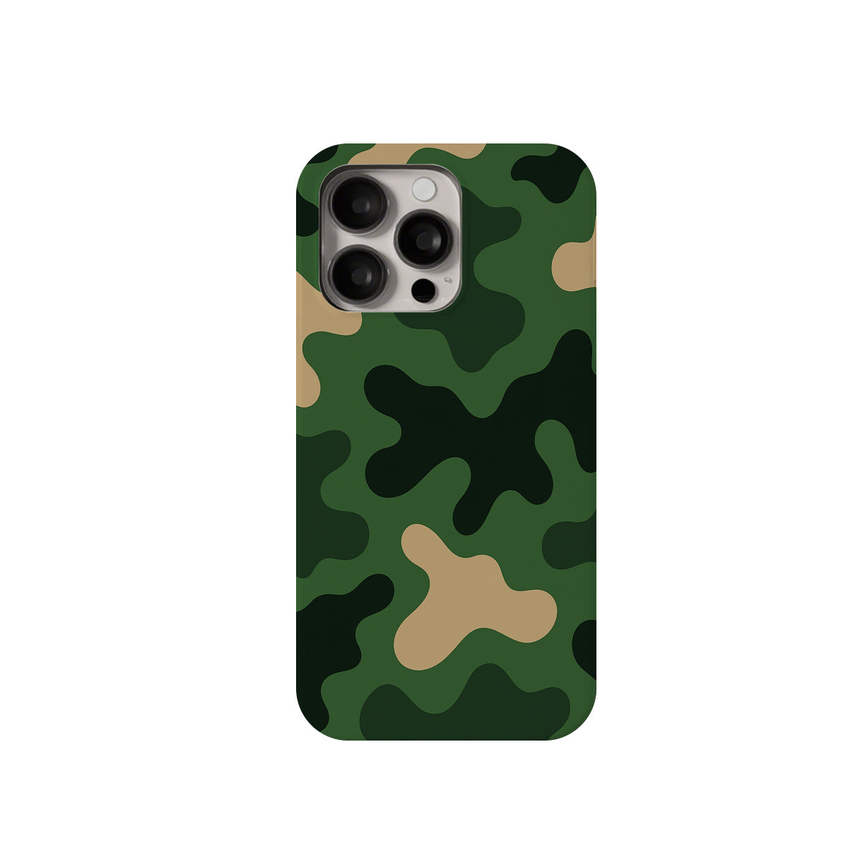 Camouflage phone case on a white background
