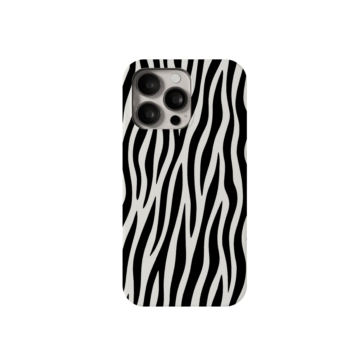 Phone case with zebra pattern on a white background