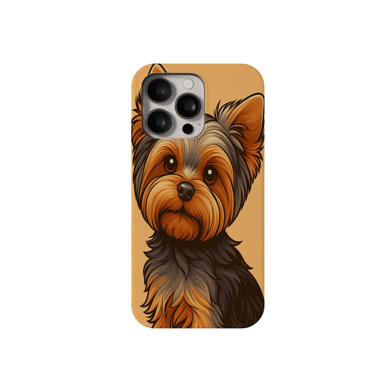 Phone case with a dog illustration on a beige background