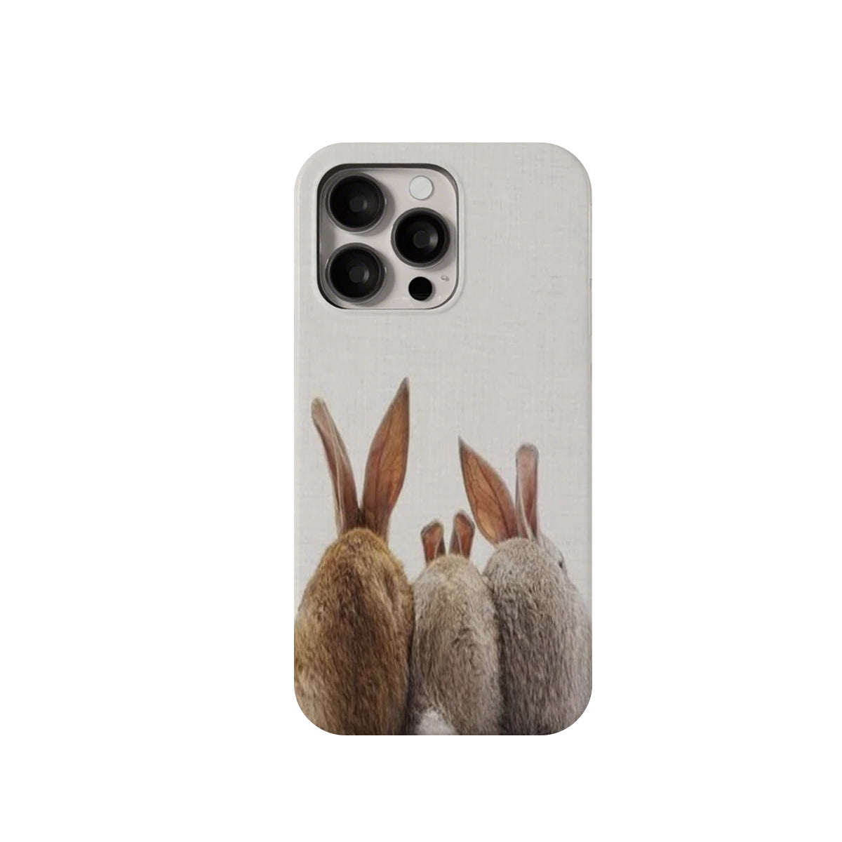 Phone case with rabbit design on a white background