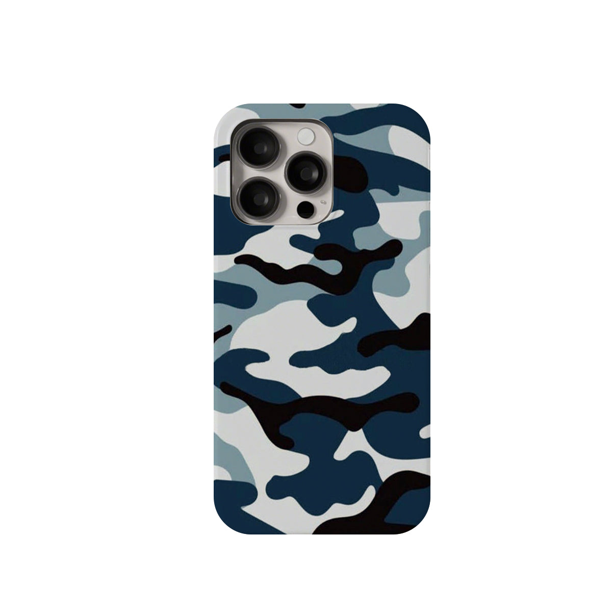 Camouflage-patterned phone case on a white background