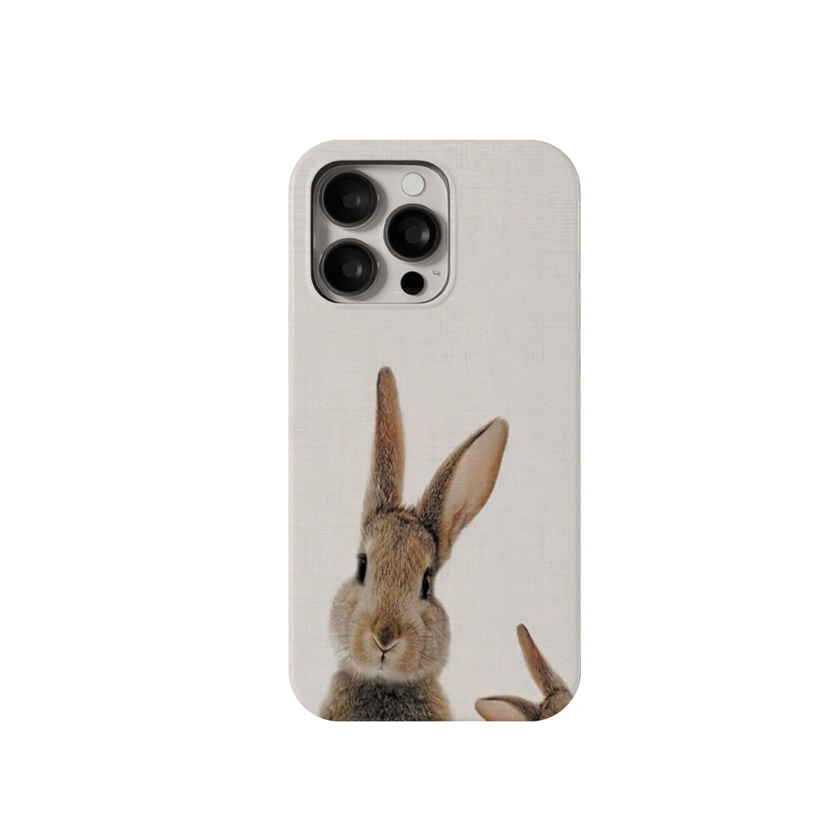 Phone case with a rabbit design on a white background