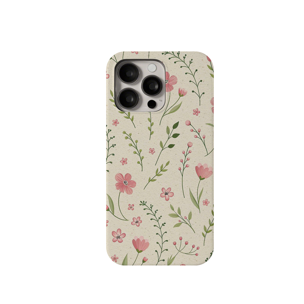 Phone case with floral pattern on a beige background