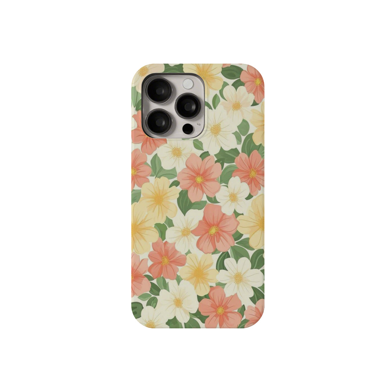 Floral patterned phone case on a white background