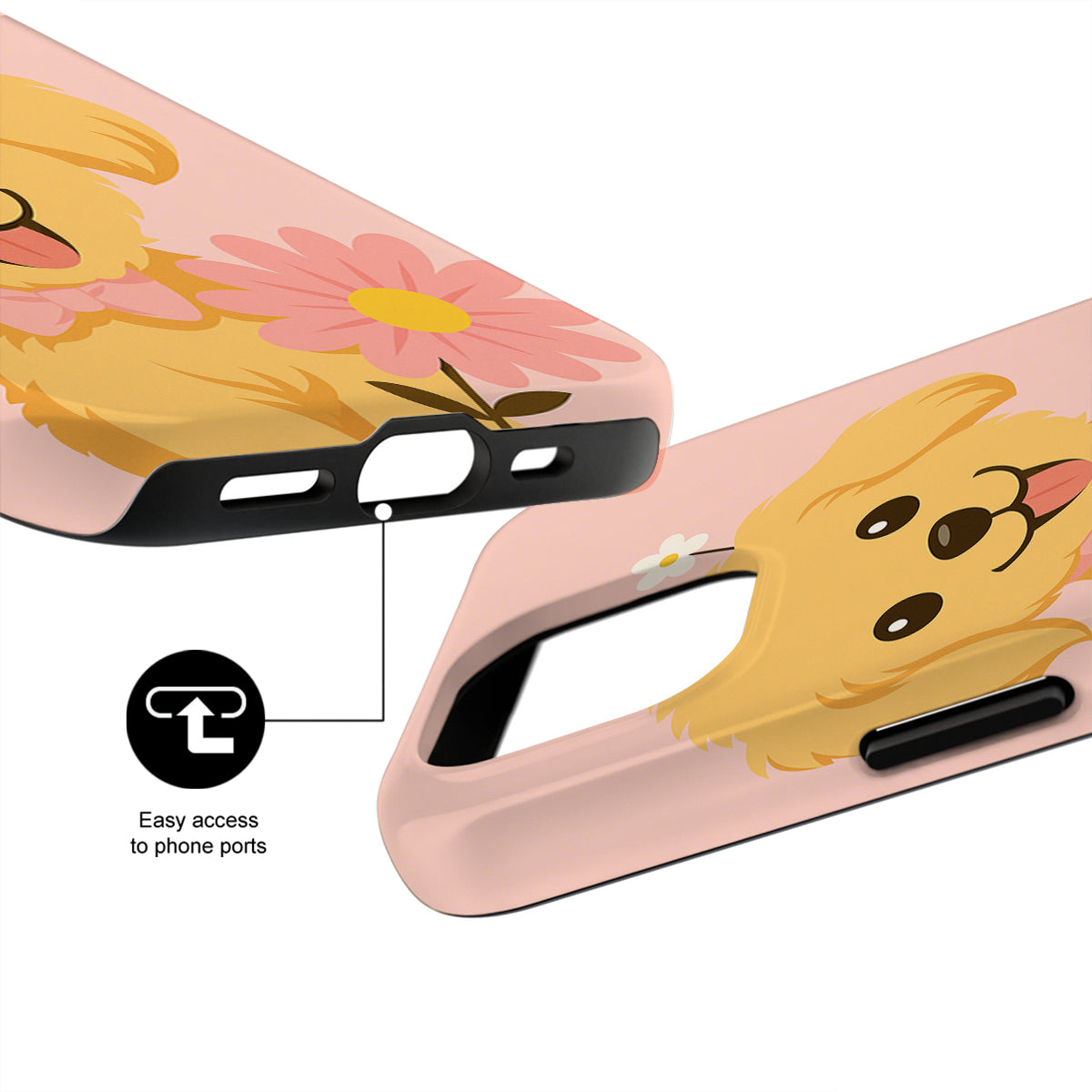 Phone case with cartoon duck design on a white background