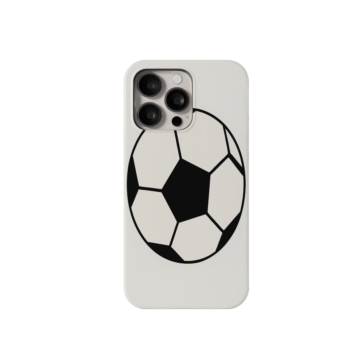 Phone case with soccer ball design on a white background