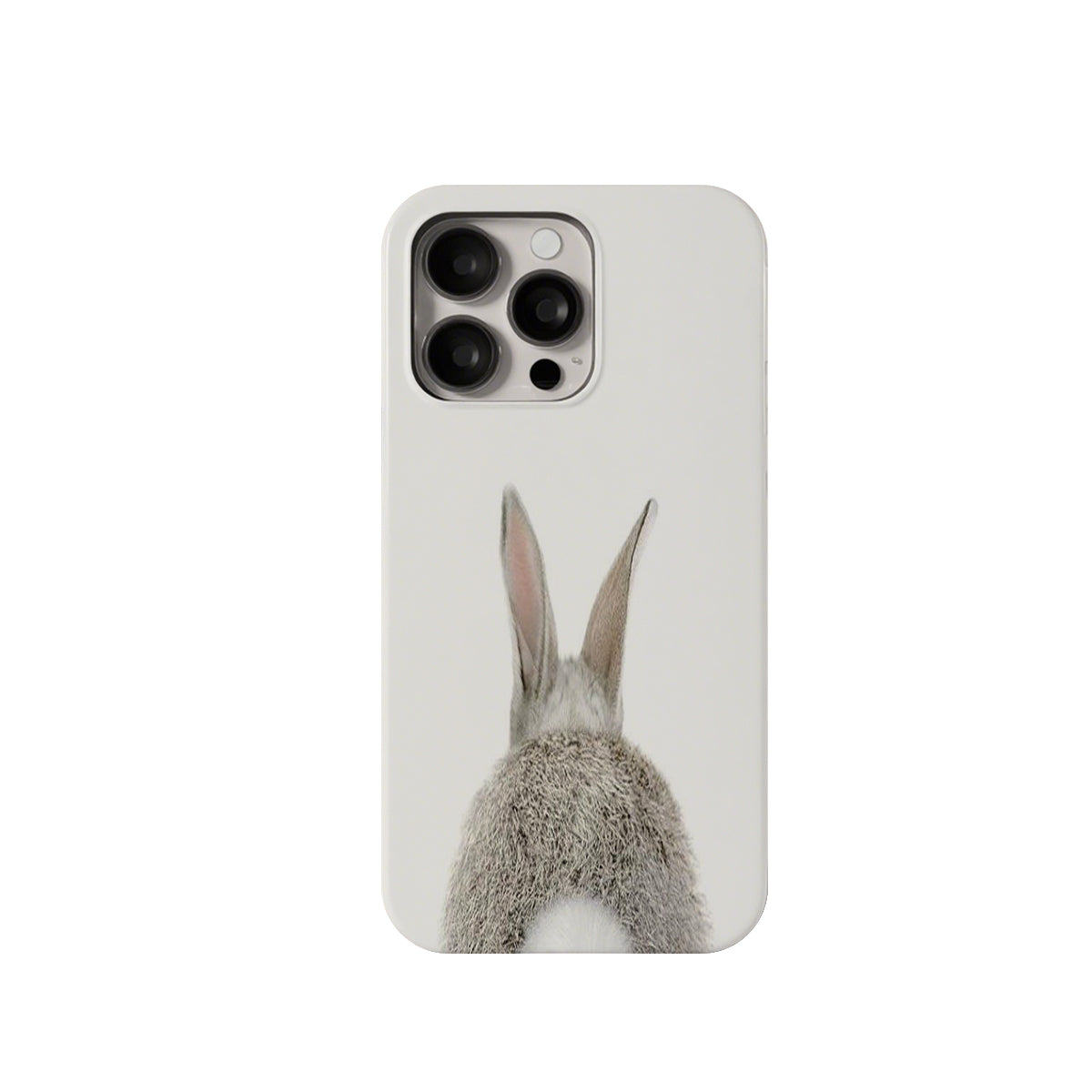 Phone case with a rabbit design on a white background
