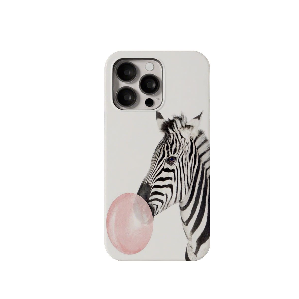 Phone case with a zebra design on a white background