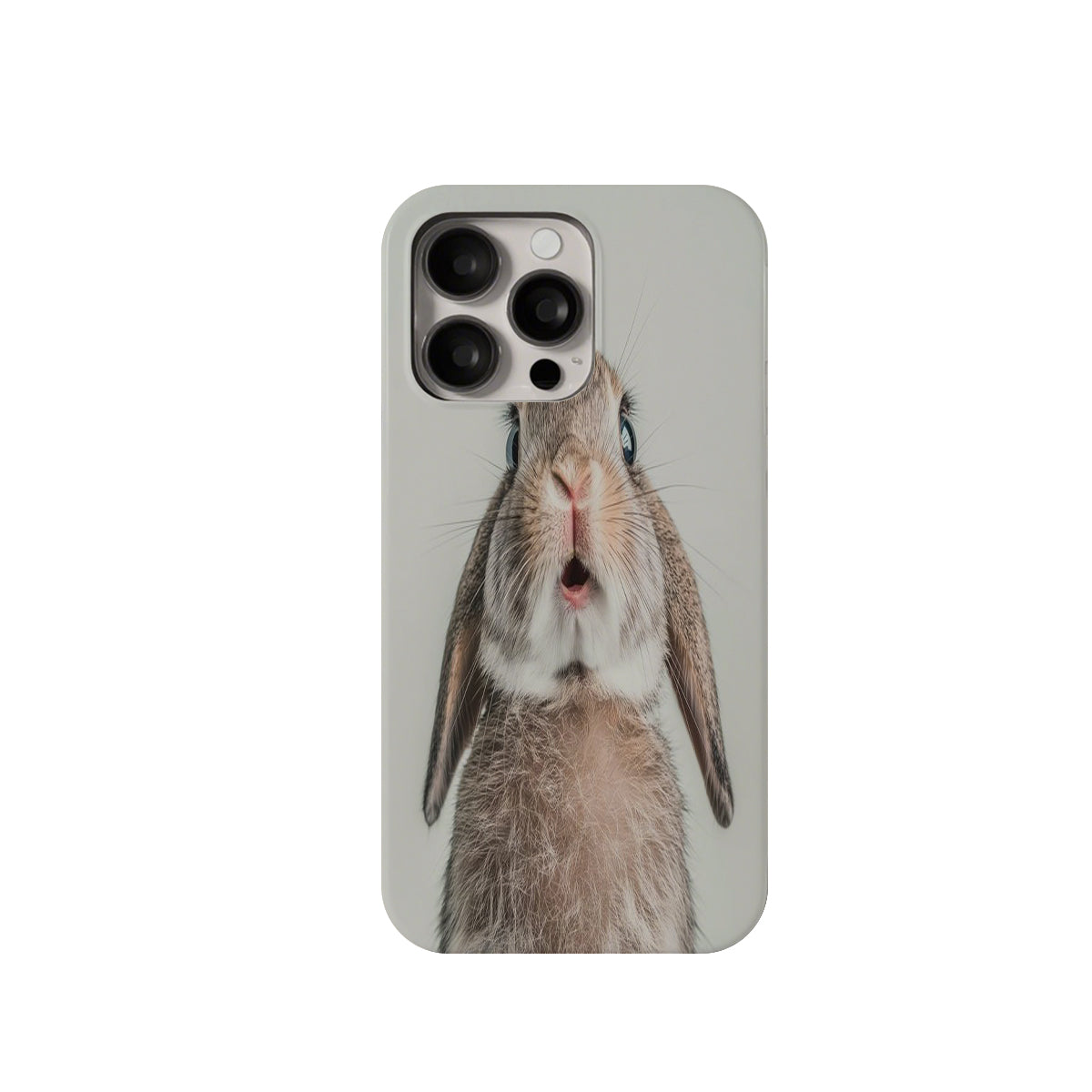 Phone case with a rabbit design on a white background