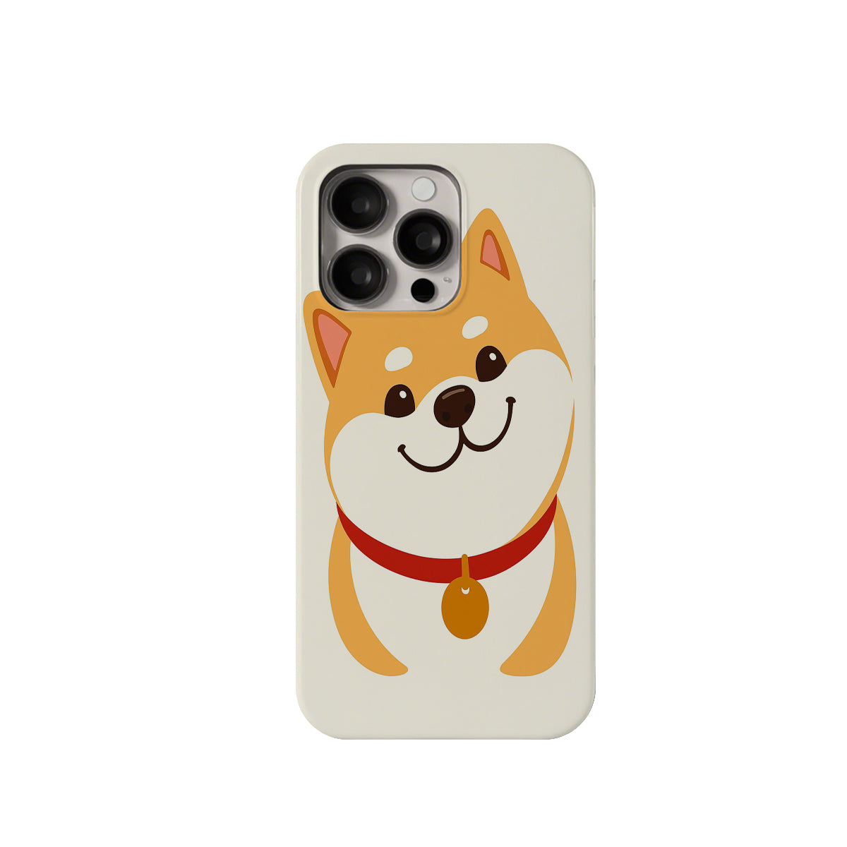 Phone case with a cartoon dog design on a white background