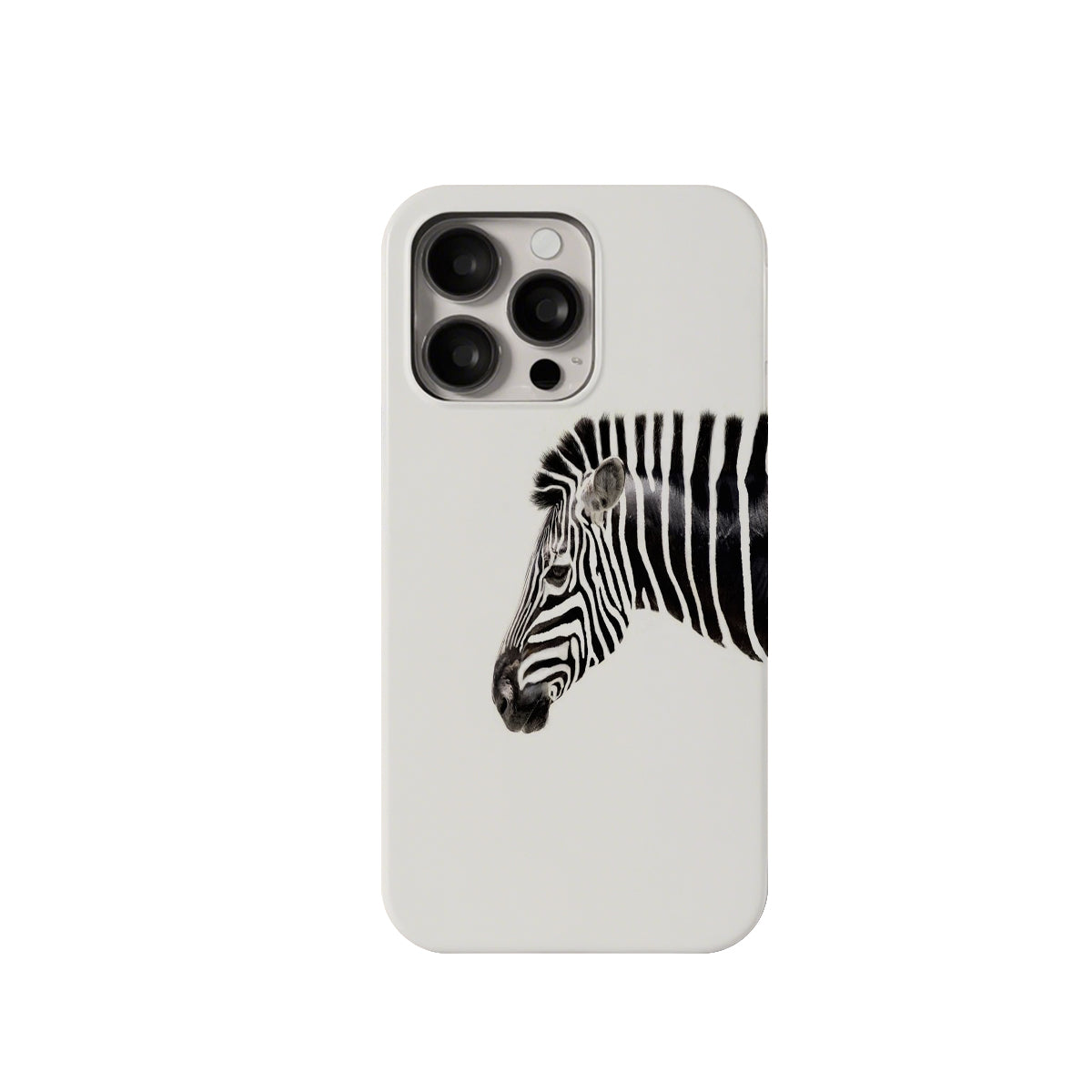 Phone case with zebra design on a white background