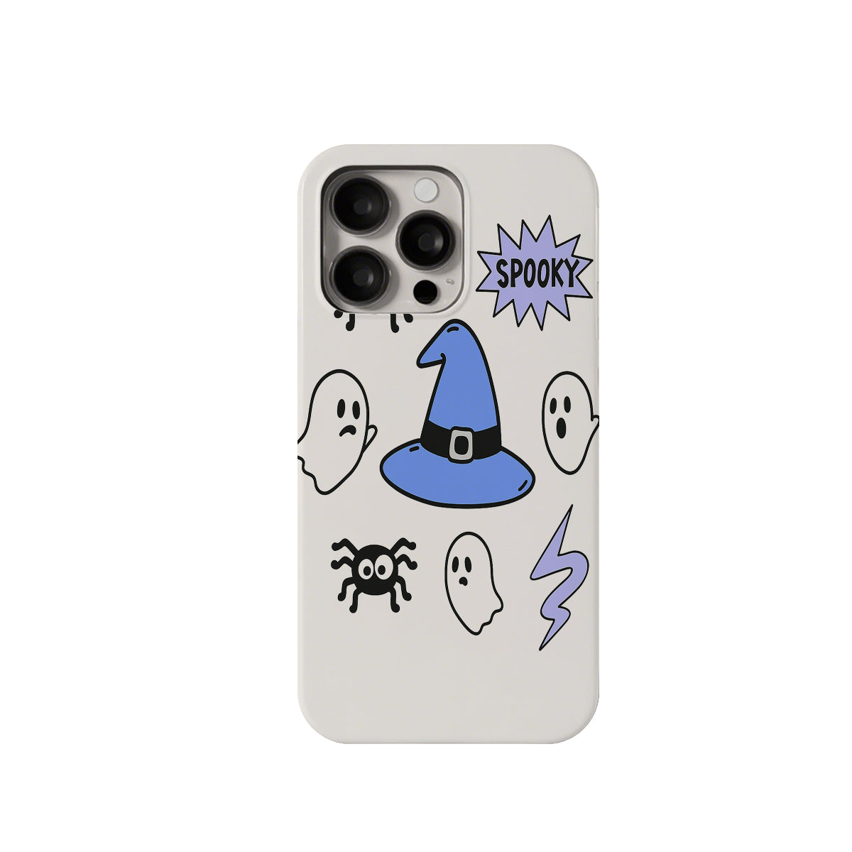 Phone case with Halloween-themed design on a white background