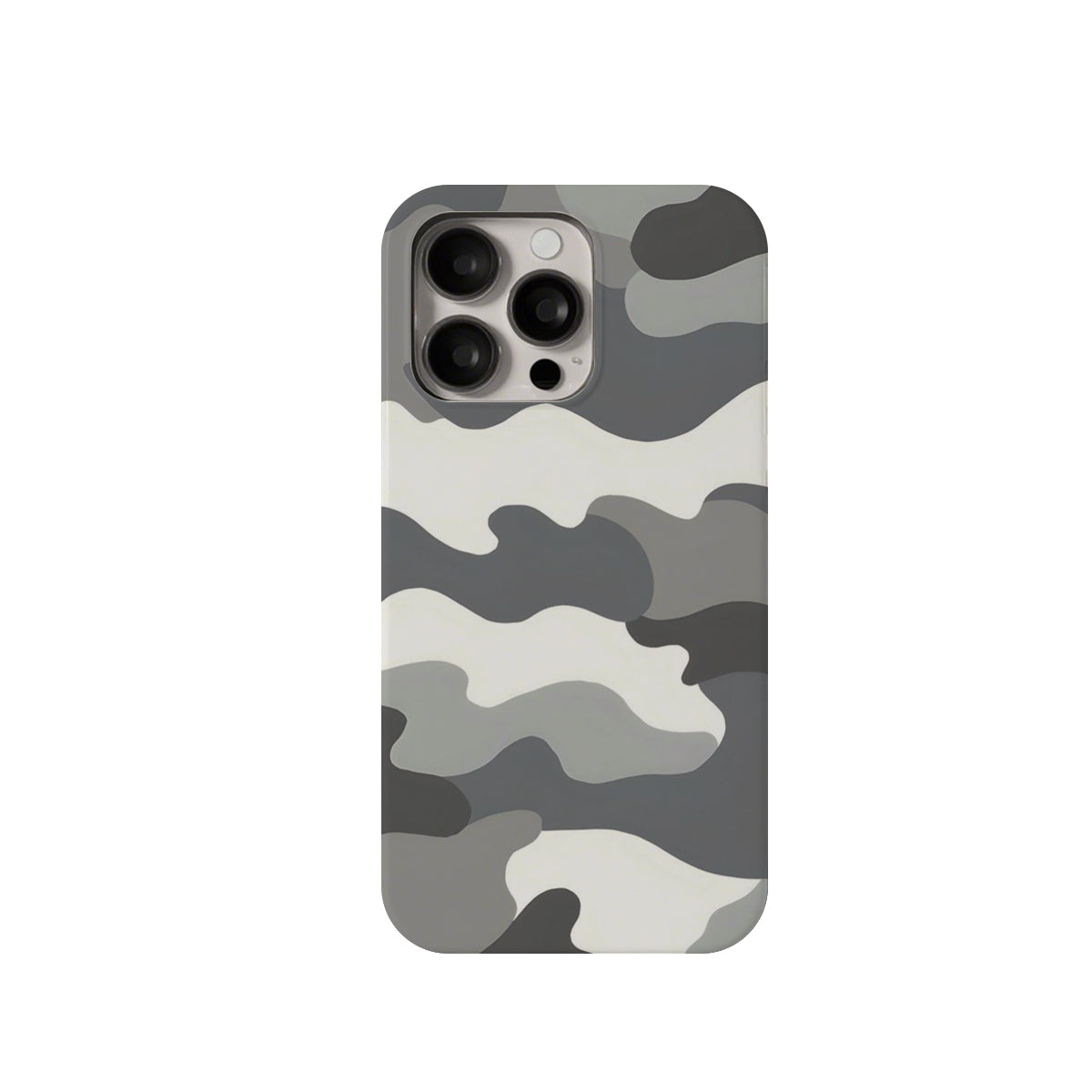 Camouflage-patterned phone case on a white background