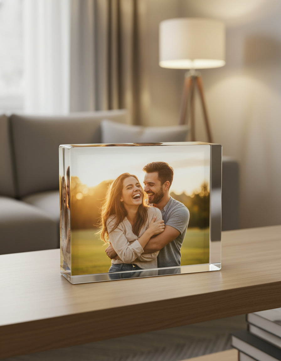 Rectangle Shape Custom Crystal Photo Block