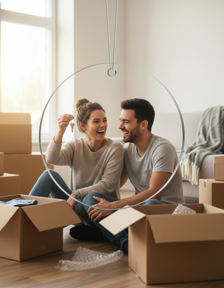 Ornament for Couple sitting among moving boxes in a new home