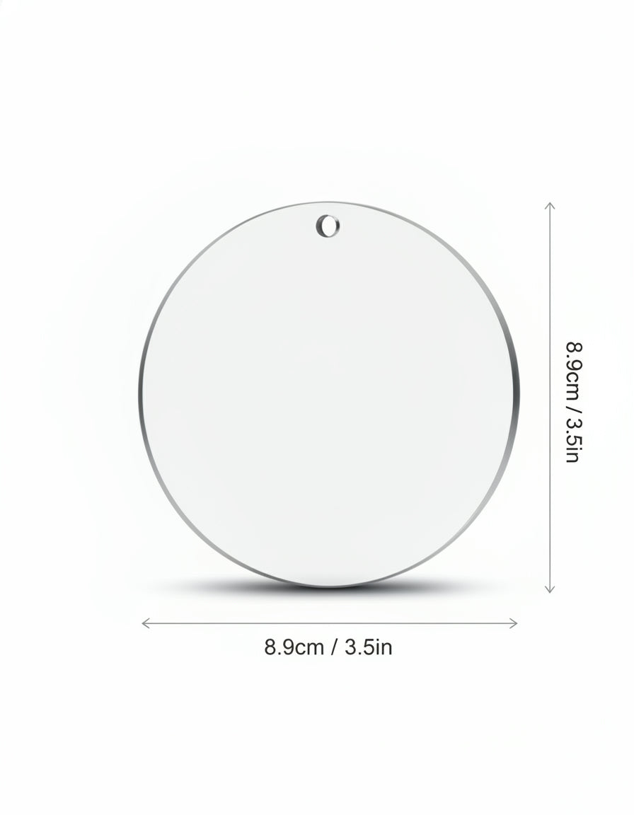 Circular object with dimensions labeled on a white background