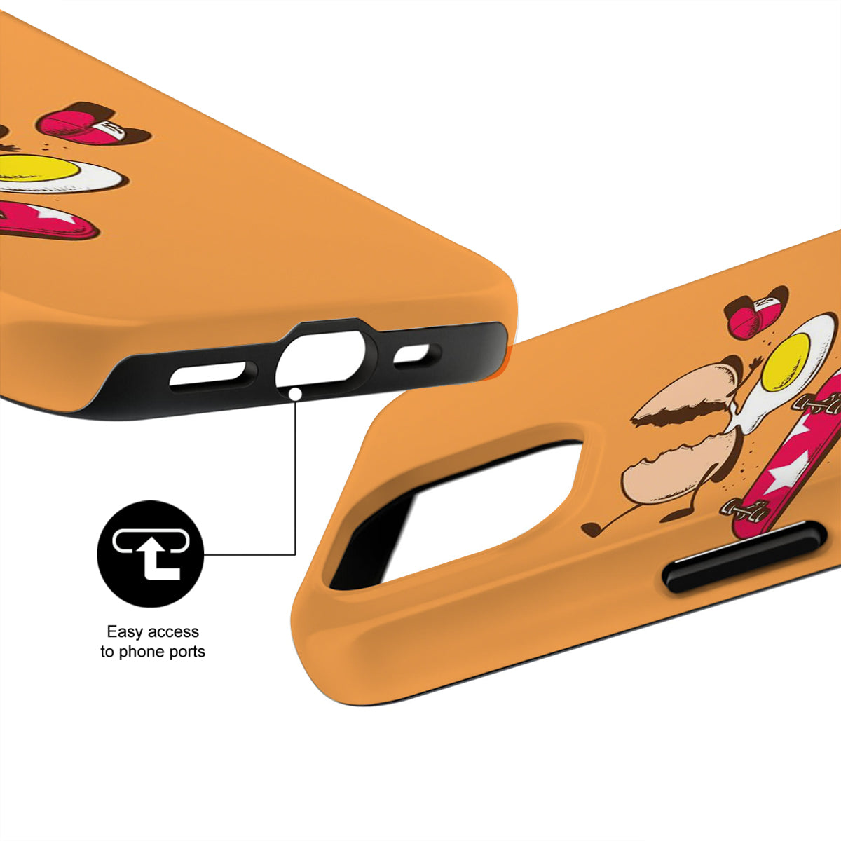 Phone case with cartoon design on a white background